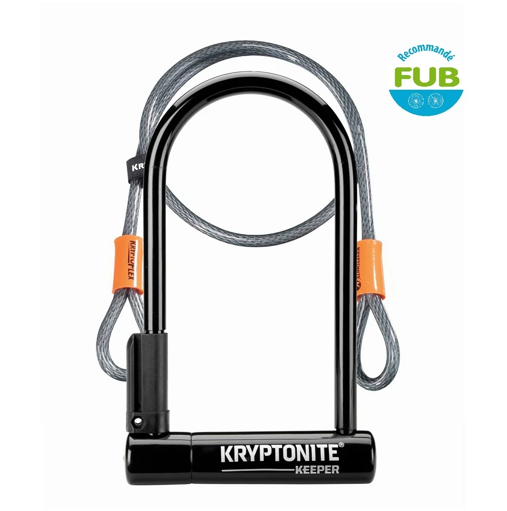 Antivol Kryptonite U Keeper 12 STD W/4' Flex 3 Antivol Kryptonite U Keeper 12 STD W/4' Flex
