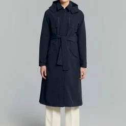 Trench Basil Mosse Femme -Antivols Vélo Soldes Boutique basil mosse bicycle rain trenchcoat women blue 4