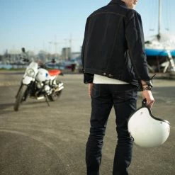 Bolid'ster Jean Vélo Homme (Hip'ster Indigo) - Coupe Ajustée -Antivols Vélo Soldes Boutique jean resistant armalith hipster indigo bolidster moto