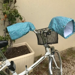 Manchons Suzon & Suzette SUZON -Antivols Vélo Soldes Boutique manchons velo femme fleuri bleu canard fabrication france